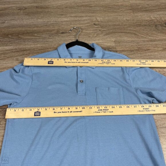Mack Weldon Men's Short Sleeve Polo Shirt One Pocket Size L Blue - Picture 4 of 8
